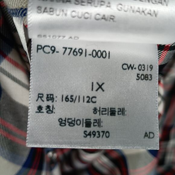 Levi’s Pearl Snap Dress Women Plus Size 1X Blue Red Plaid Duster Layer - Picture 8 of 10